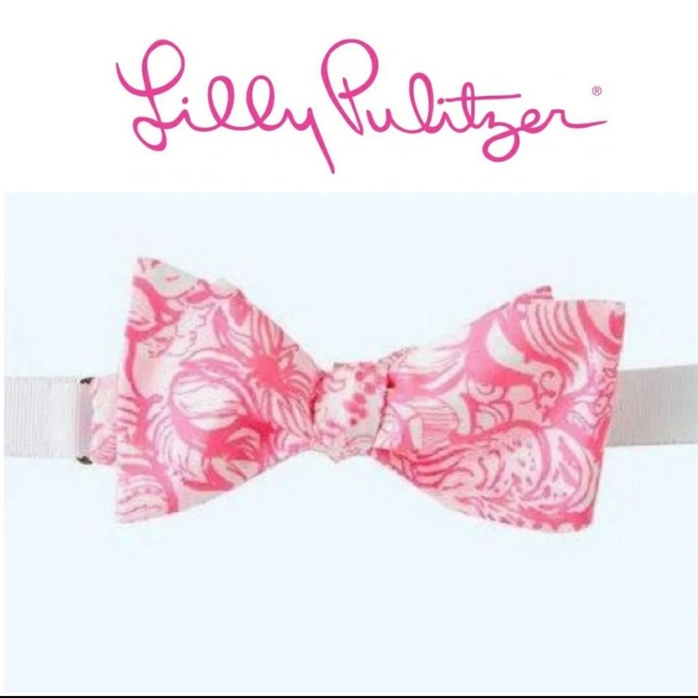 Lilly Pulitzer Pink Tropics Bunny Hop Bow Tie